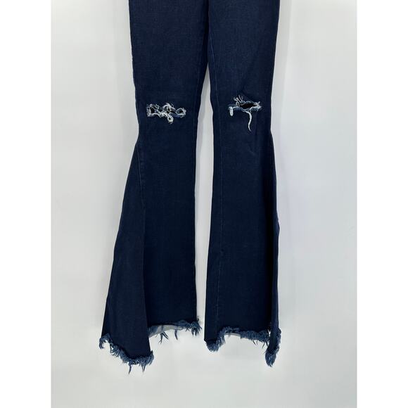 Show Me Your Mumu Berkeley Bell Bottoms Flared Distressed Jeans High Rise Small - Picture 5 of 13
